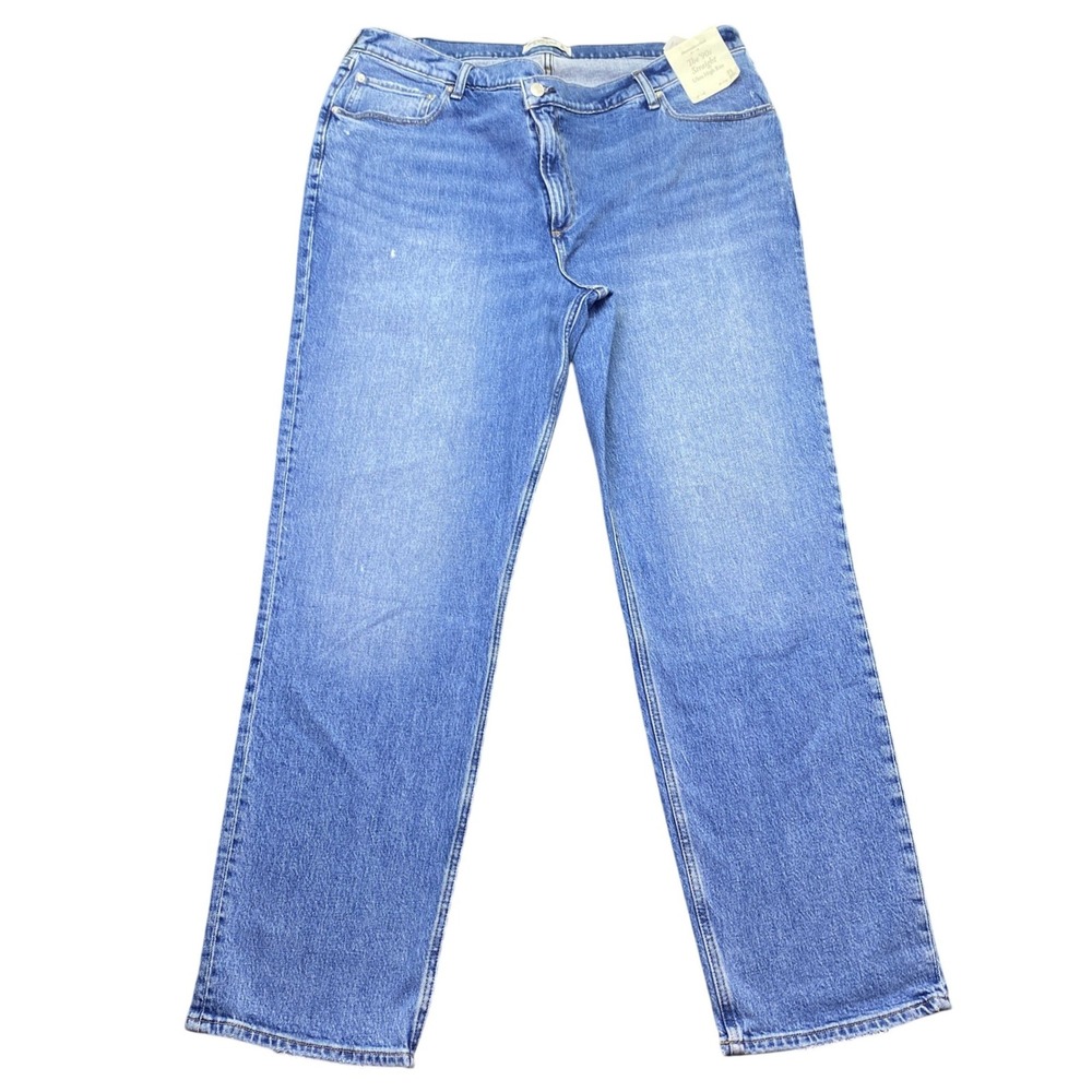 Abercrombie & Fitch The 90s Straight Ultra High Rise Asymmetric Zip Jeans 35 NEW